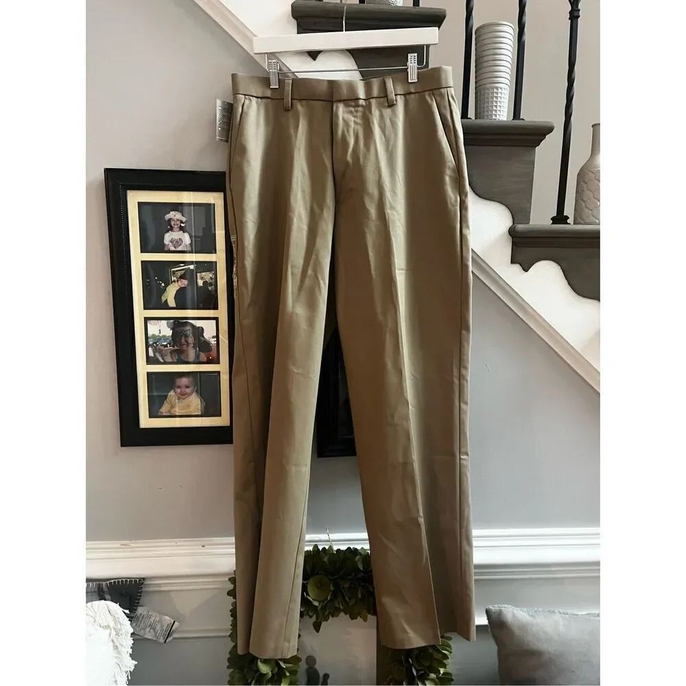 Dockers Flat Front Classic Front Dark Pebble  Signature Khaki Pant sz 34X34 NWT